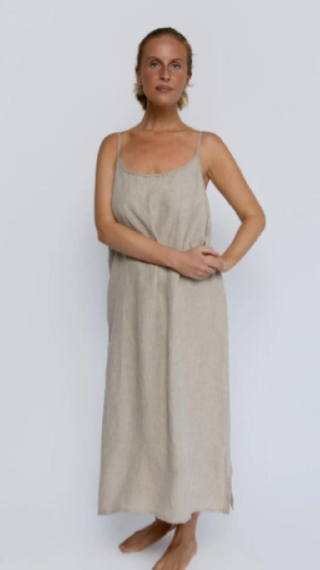 Midi Linen Slip Dress
