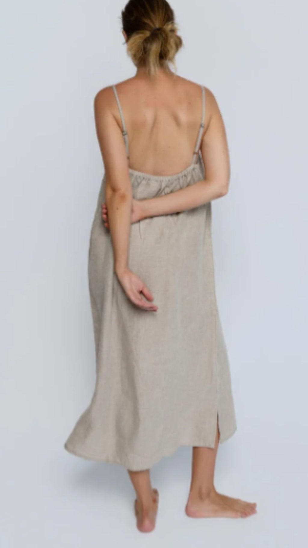 Midi Linen Slip Dress
