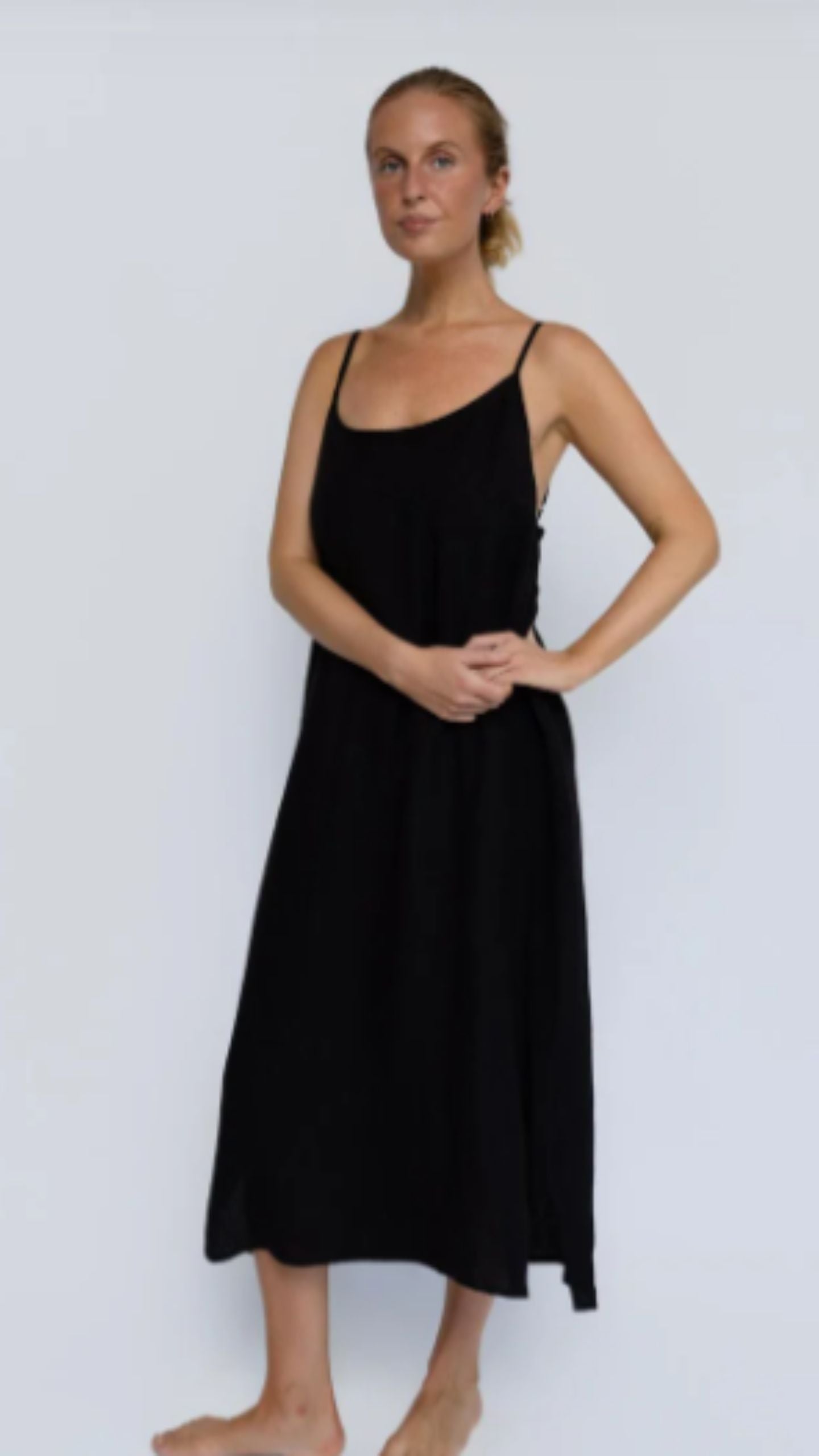Midi Linen Slip Dress