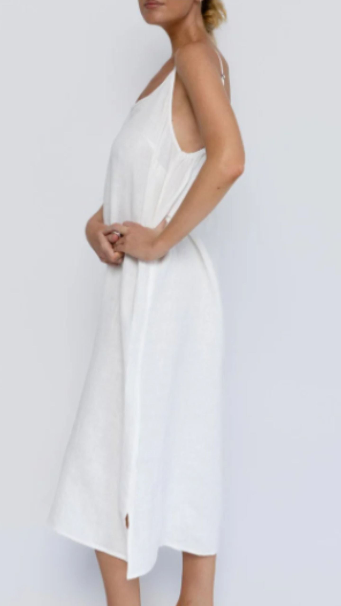 Midi Linen Slip Dress