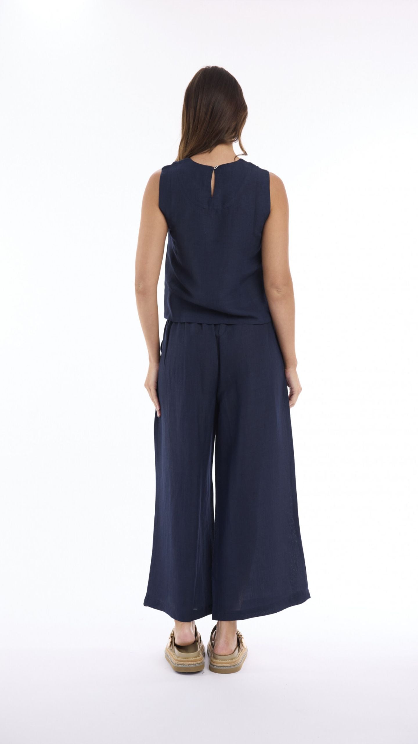 Solid Wide Leg Pant