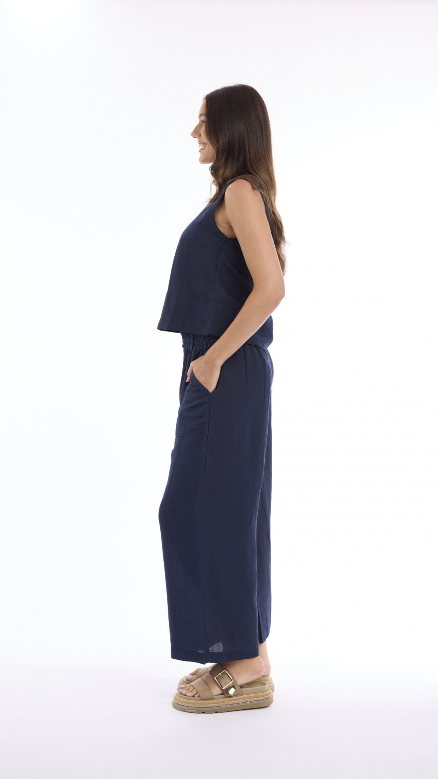 Solid Wide Leg Pant