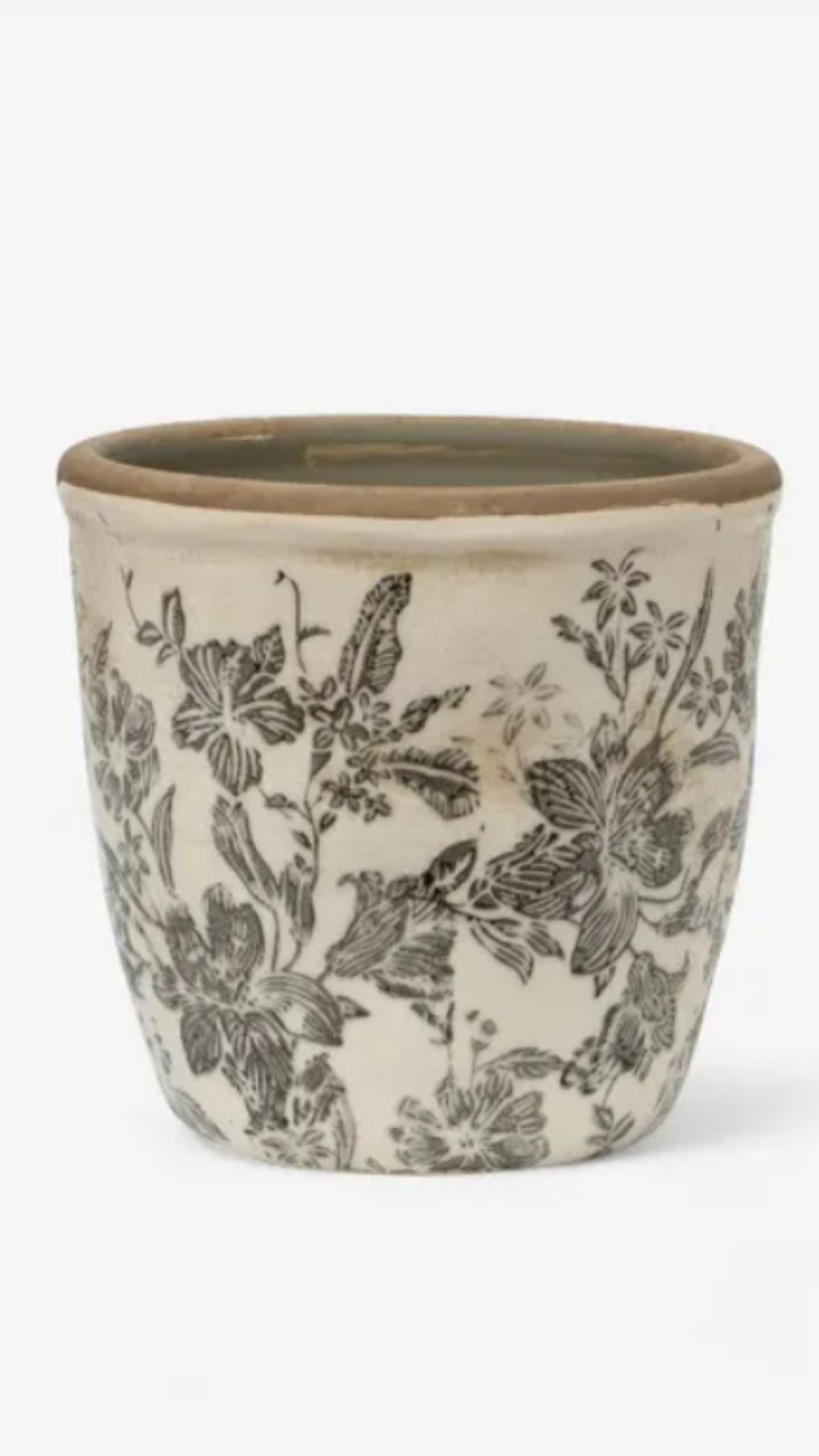 Black Floral Pot - Small