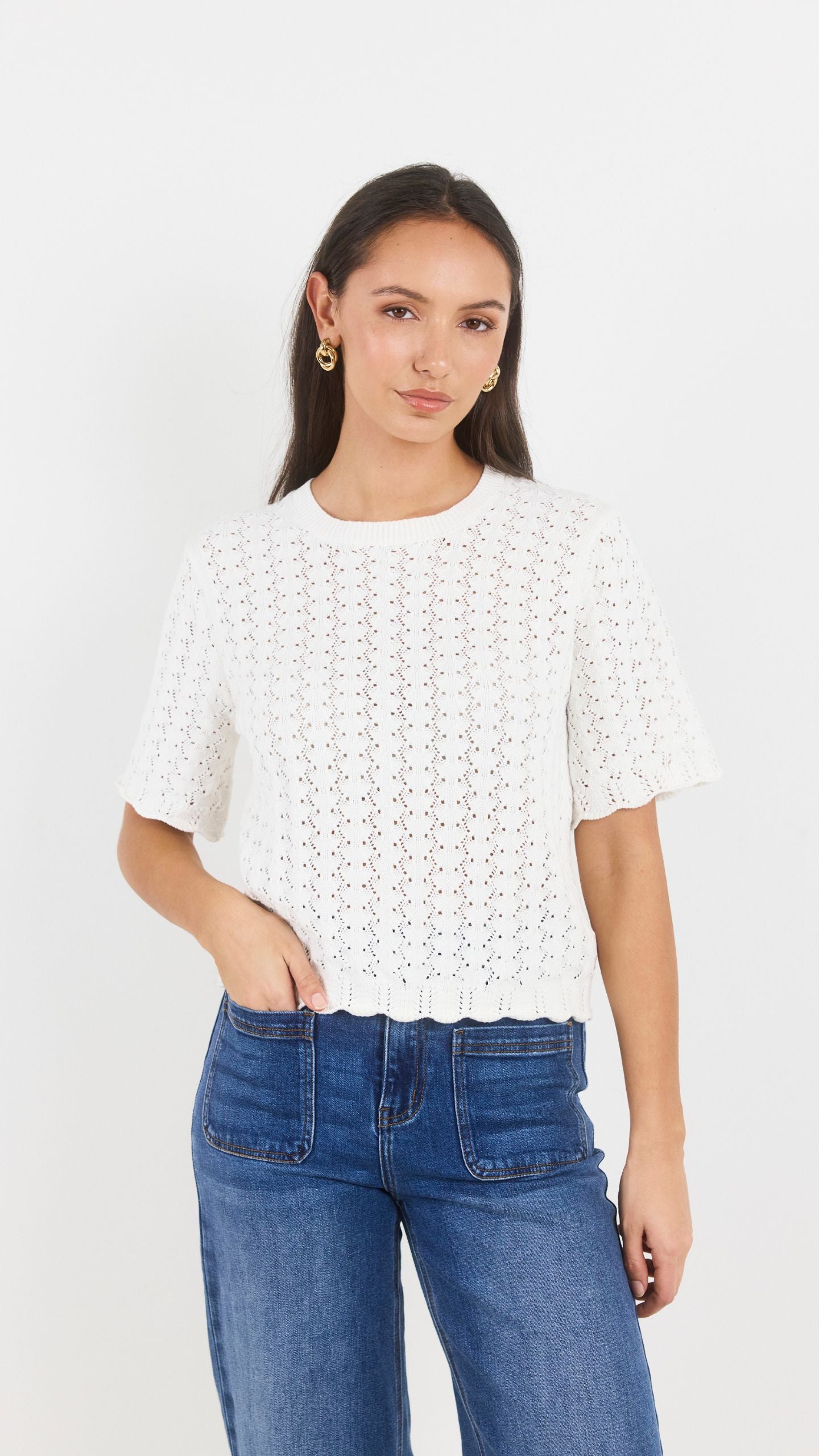 Dainty Lace Knit Tee