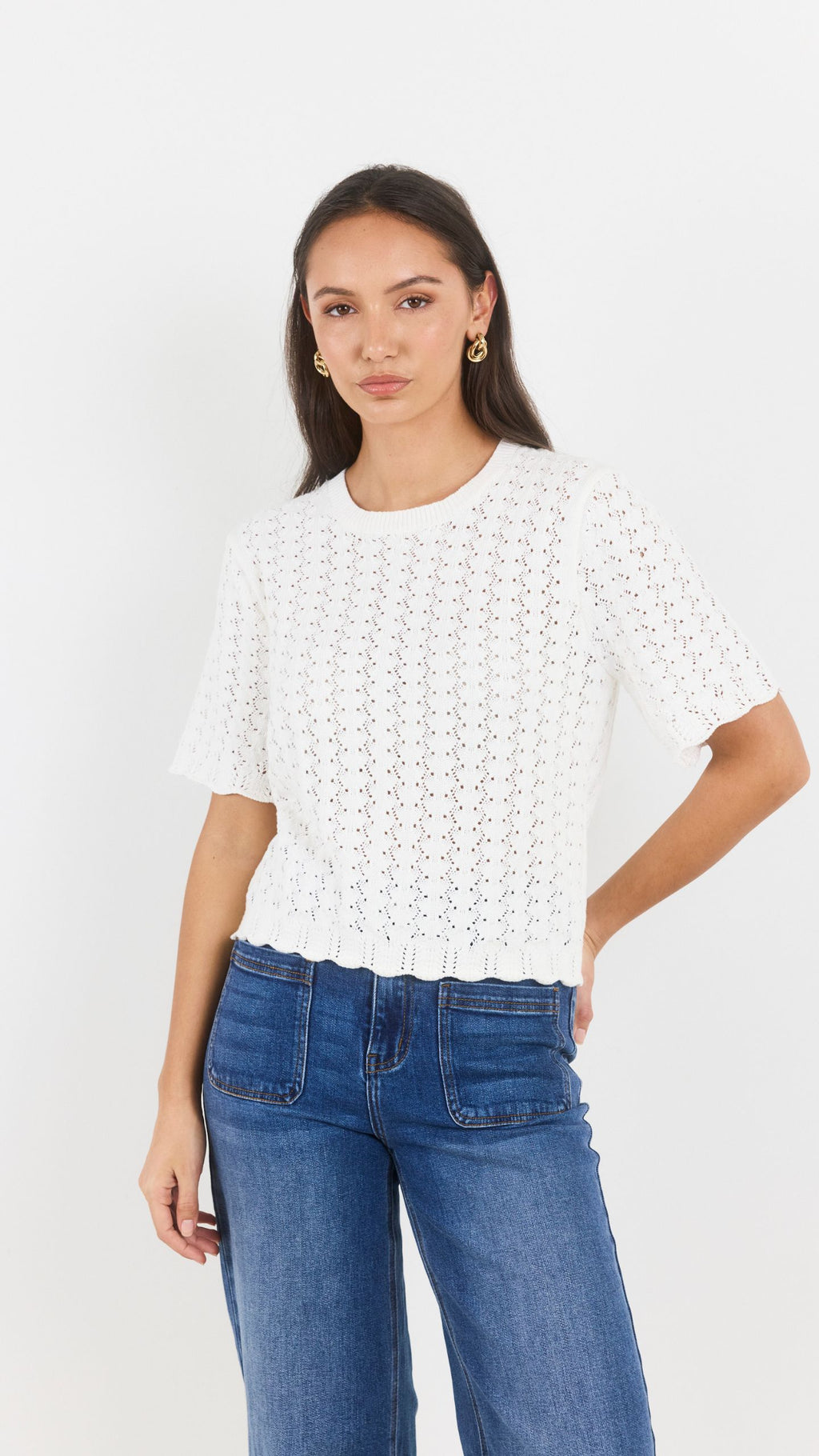 Dainty Lace Knit Tee