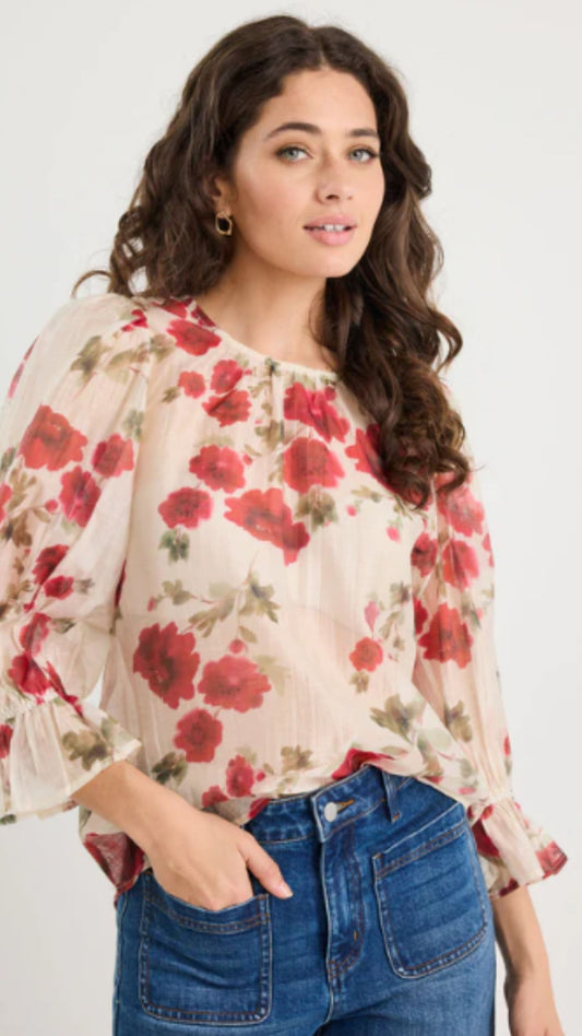 Candid Crew Neck Mid Sleeve Top