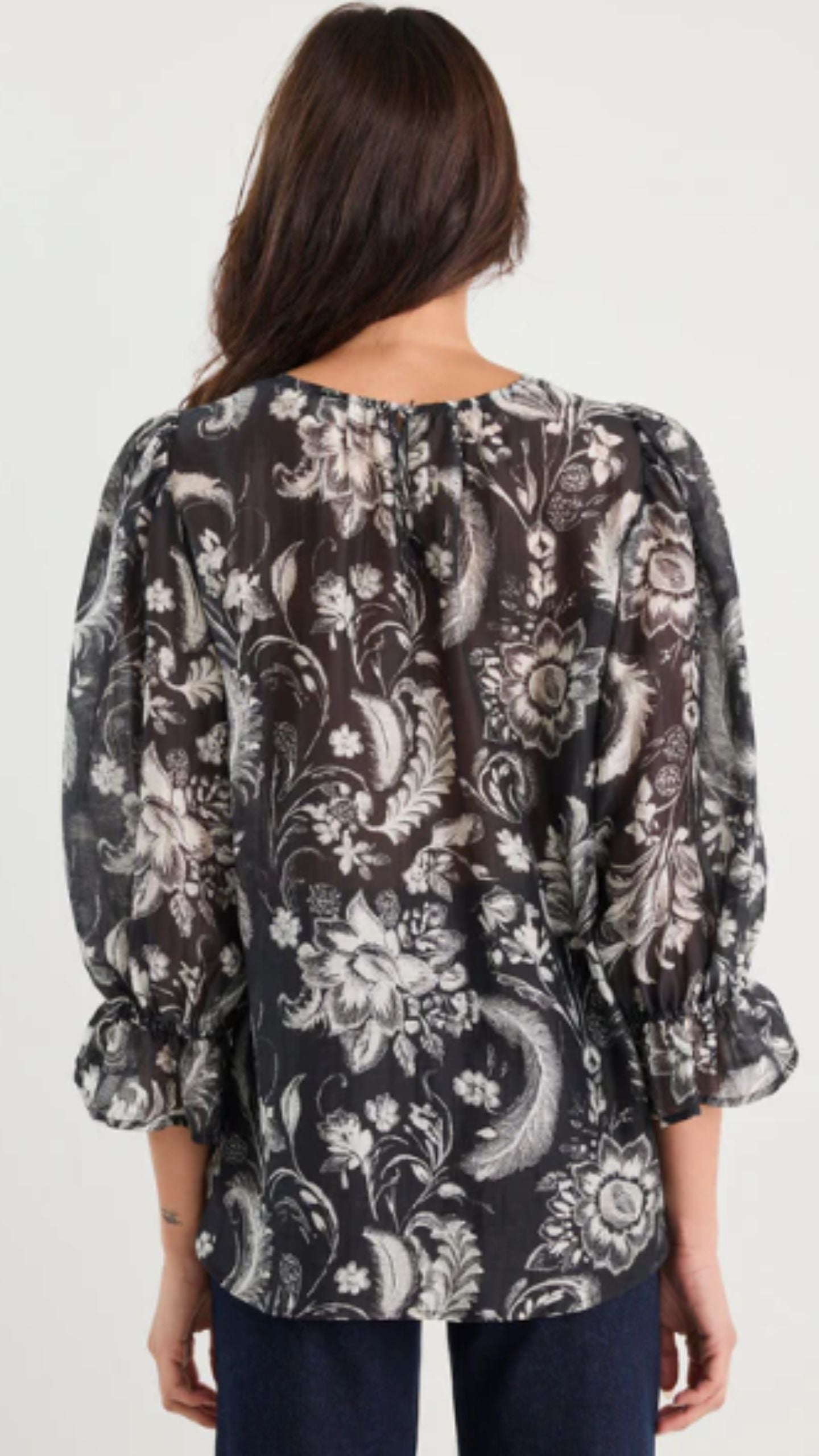 Briefly Frill Sleeve Crew Neck Top