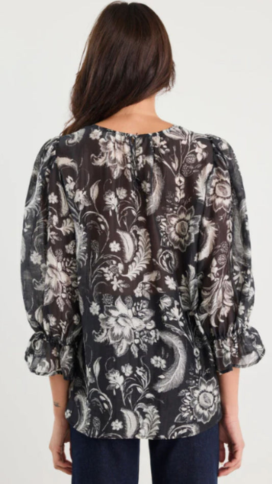 Briefly Frill Sleeve Crew Neck Top