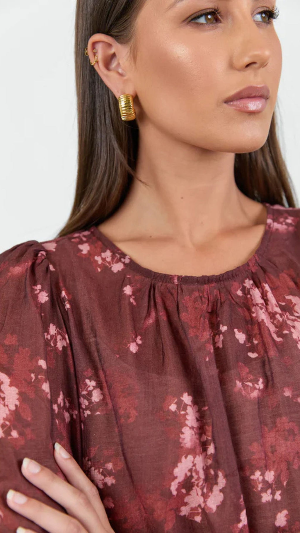 Candid Crew Neck Mid Sleeve Top