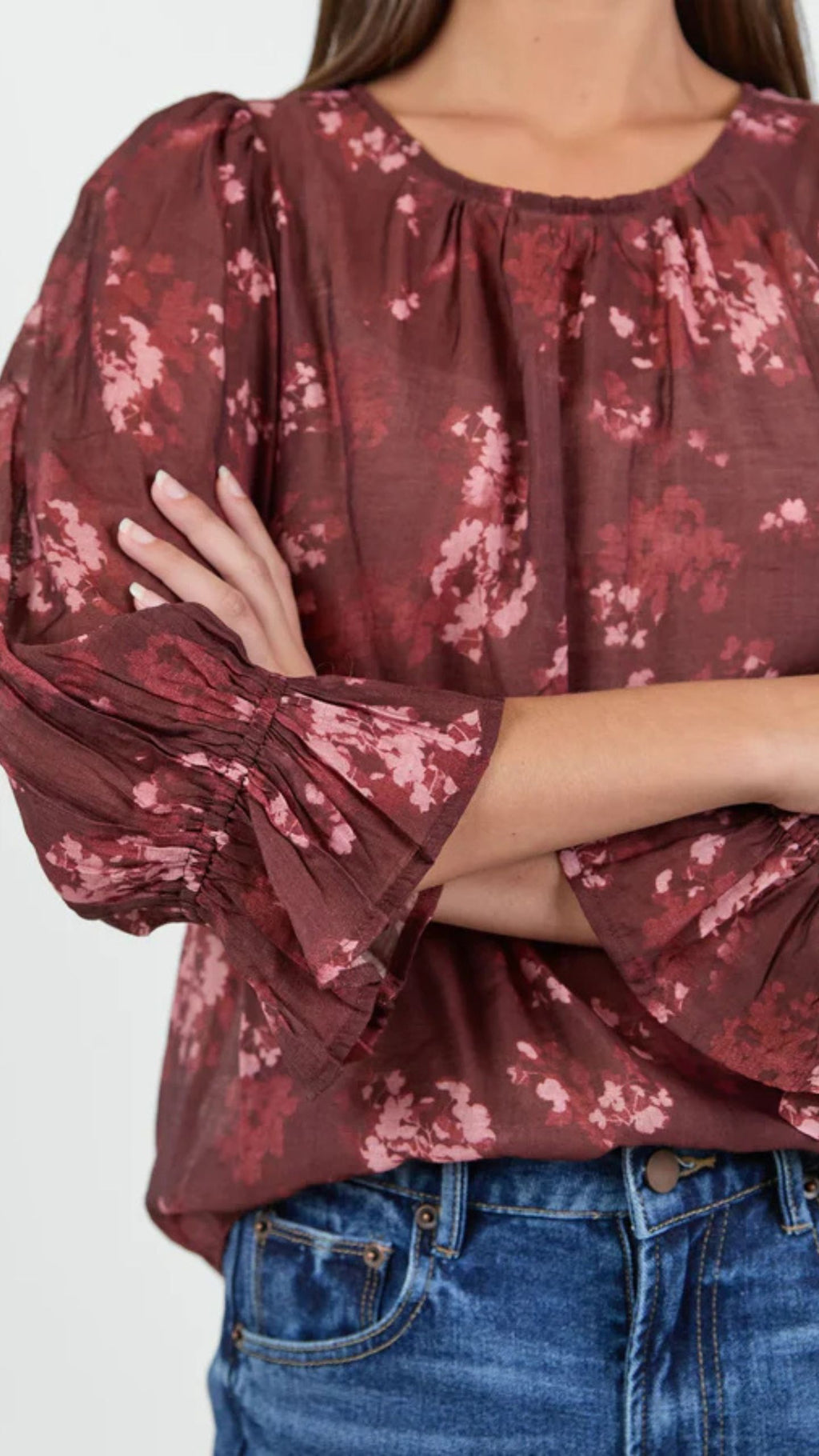 Candid Crew Neck Mid Sleeve Top