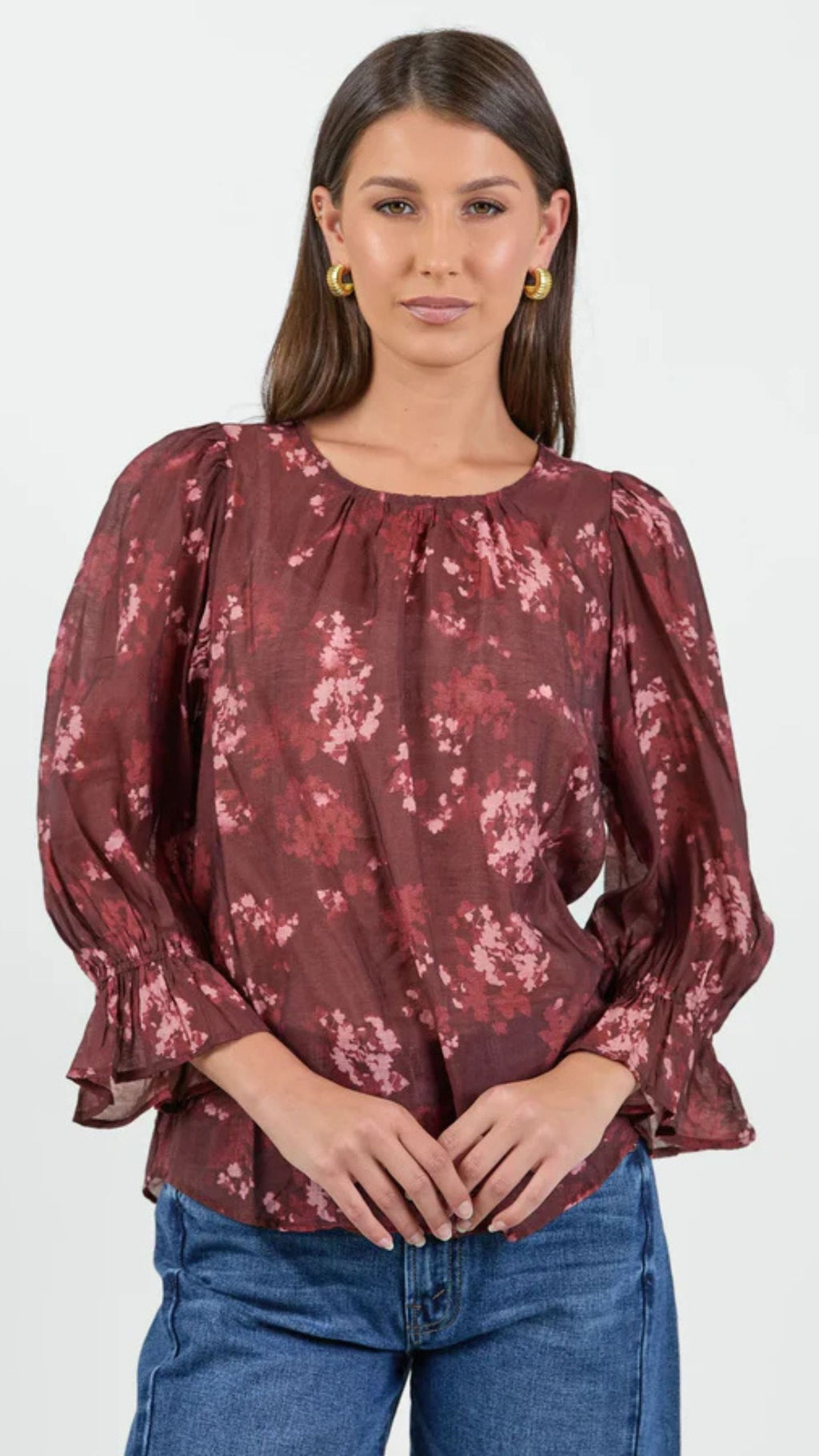 Candid Crew Neck Mid Sleeve Top