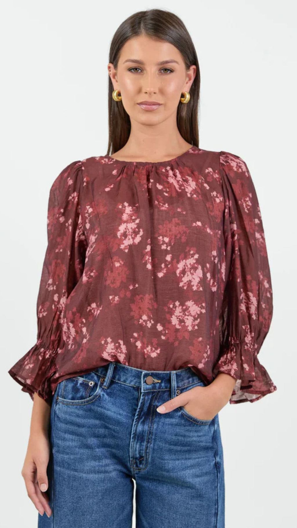 Candid Crew Neck Mid Sleeve Top