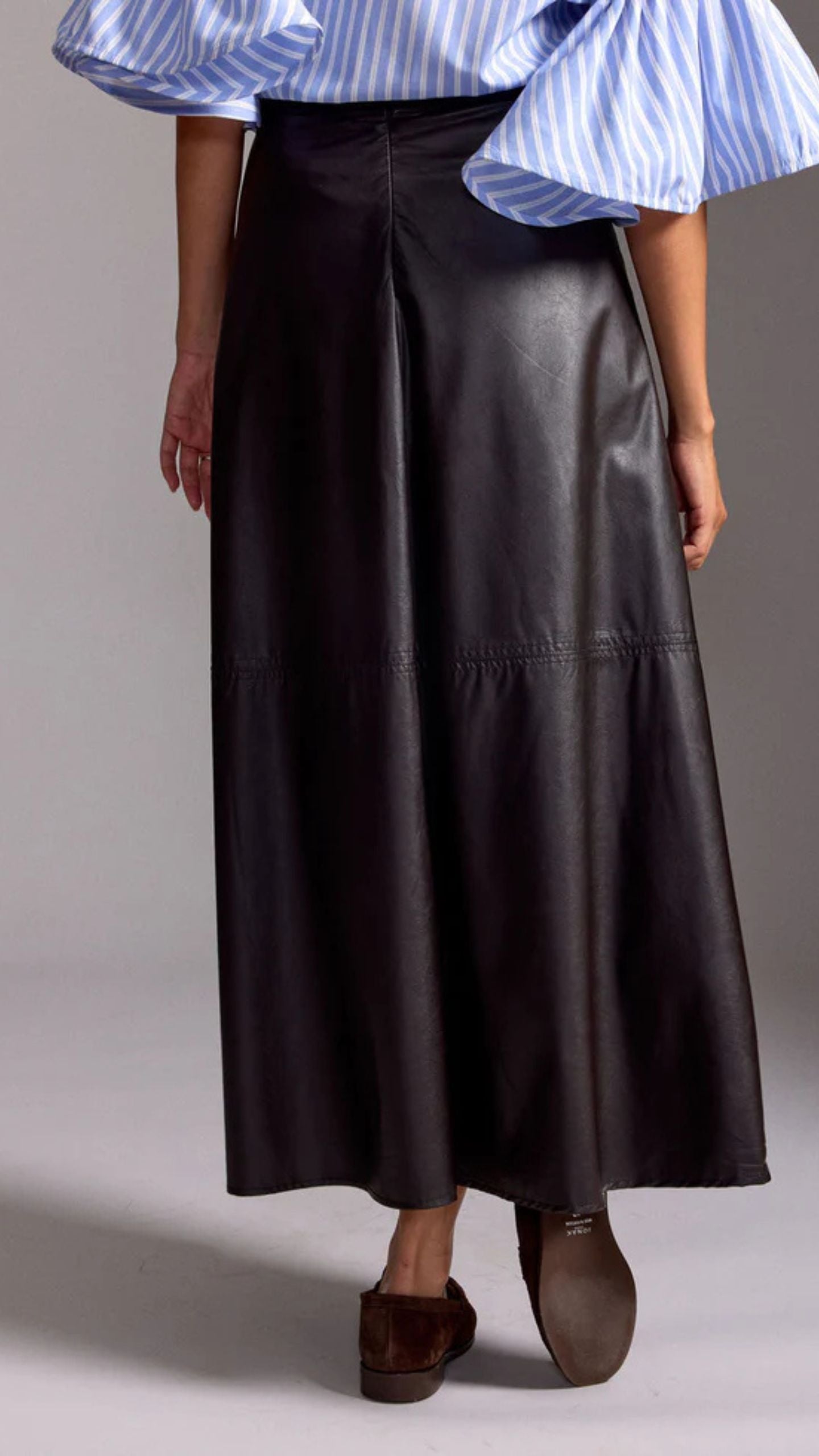 Bruna Long Faux Leather Skirt