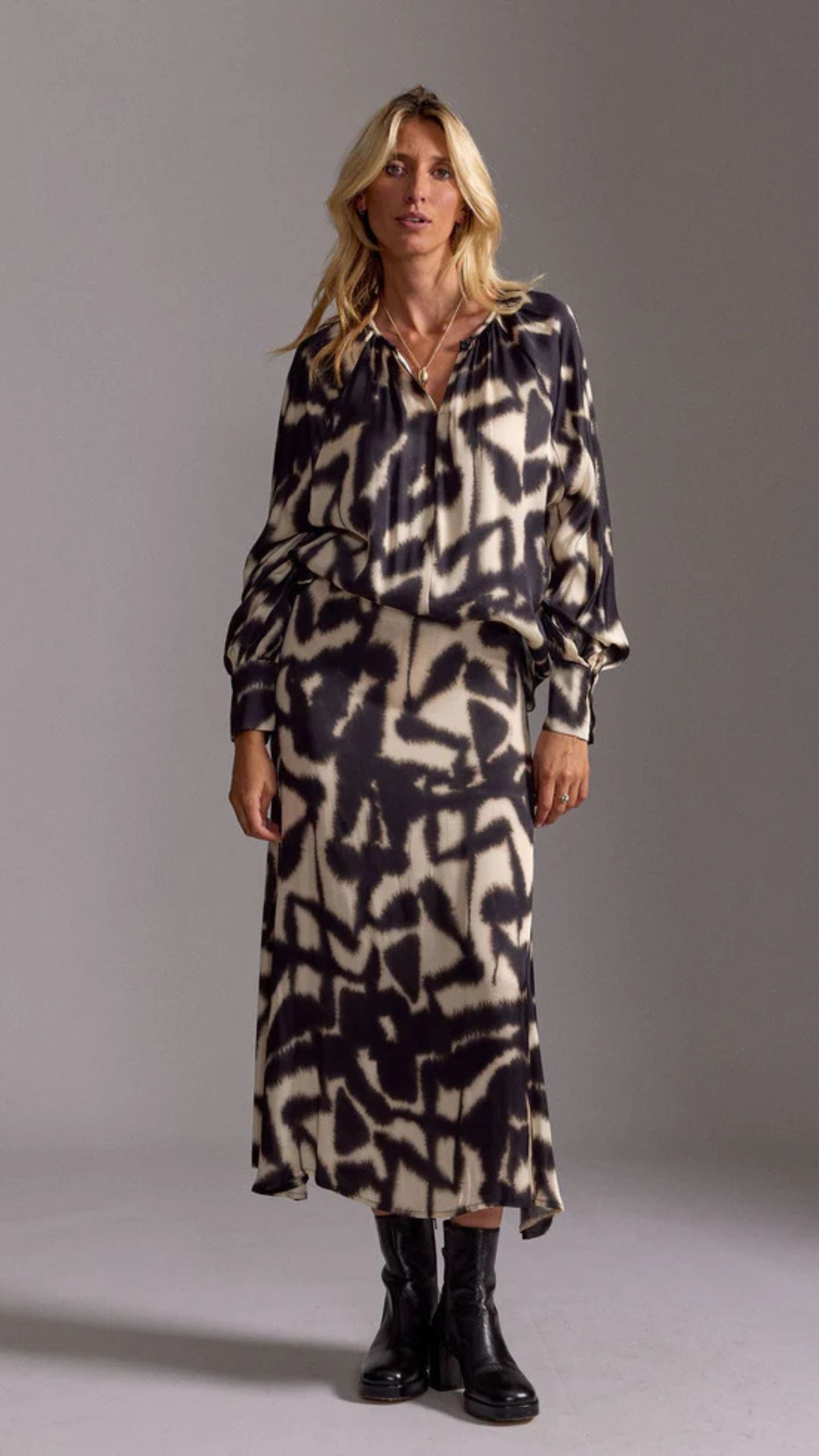 Telma Beige Printed Shirt