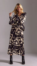 Ross Beige Fitted Printed Skirt