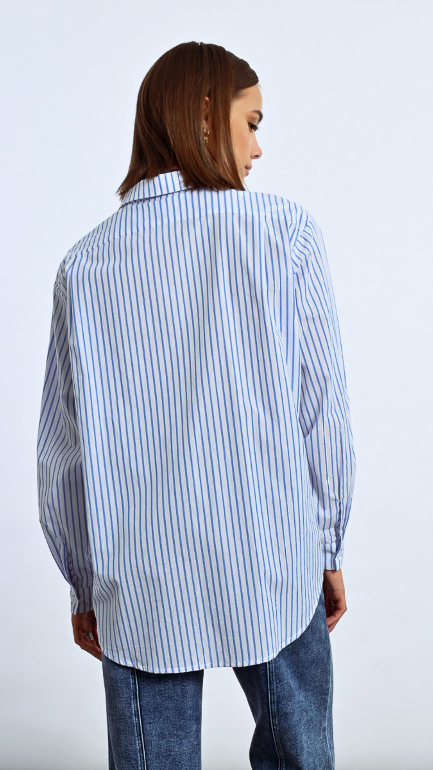 Denim and Silver Stripe Shirt