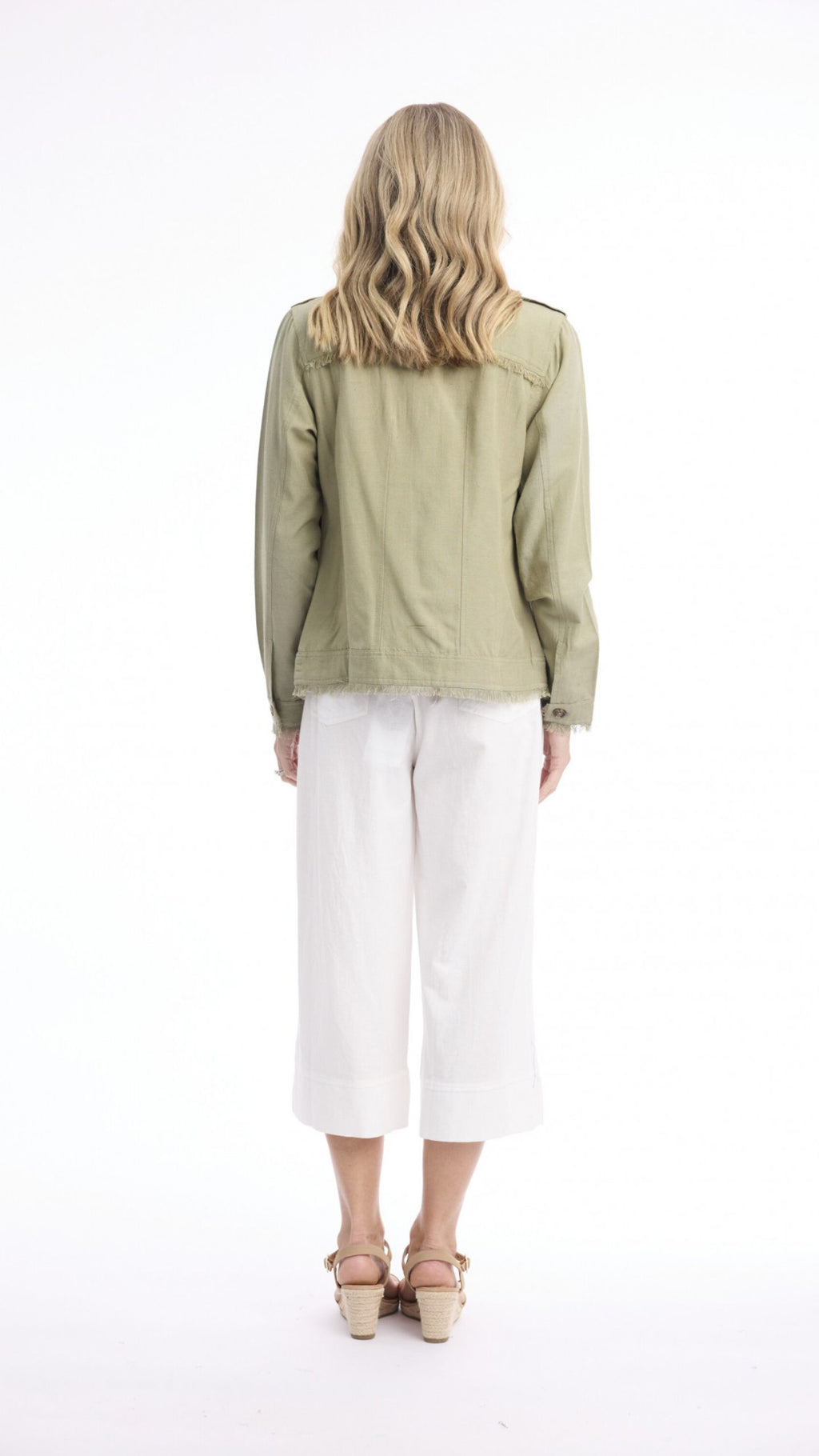 Linen Blend Fringe Jacket