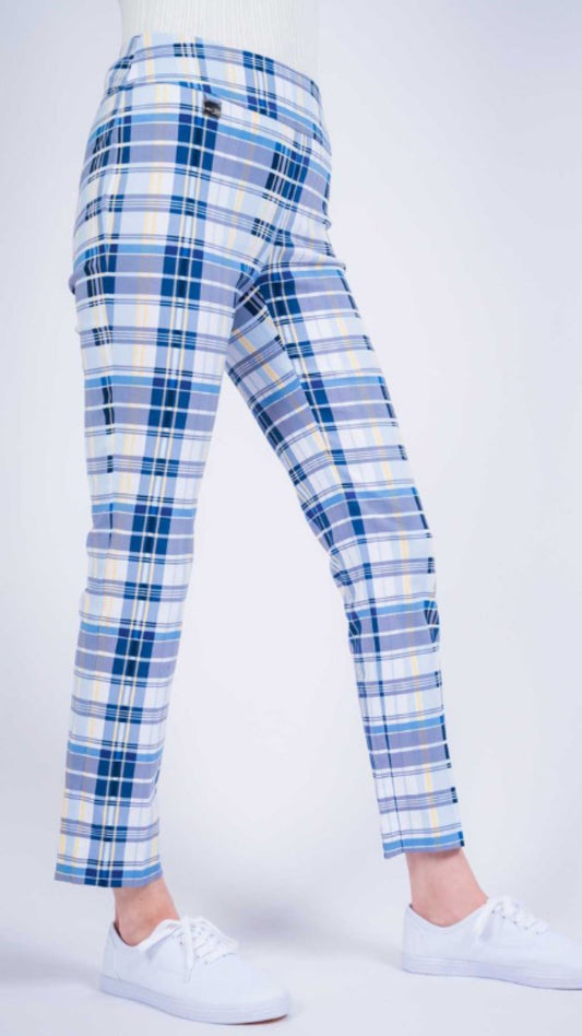 Amara Plaid Slim Ankle Trousers
