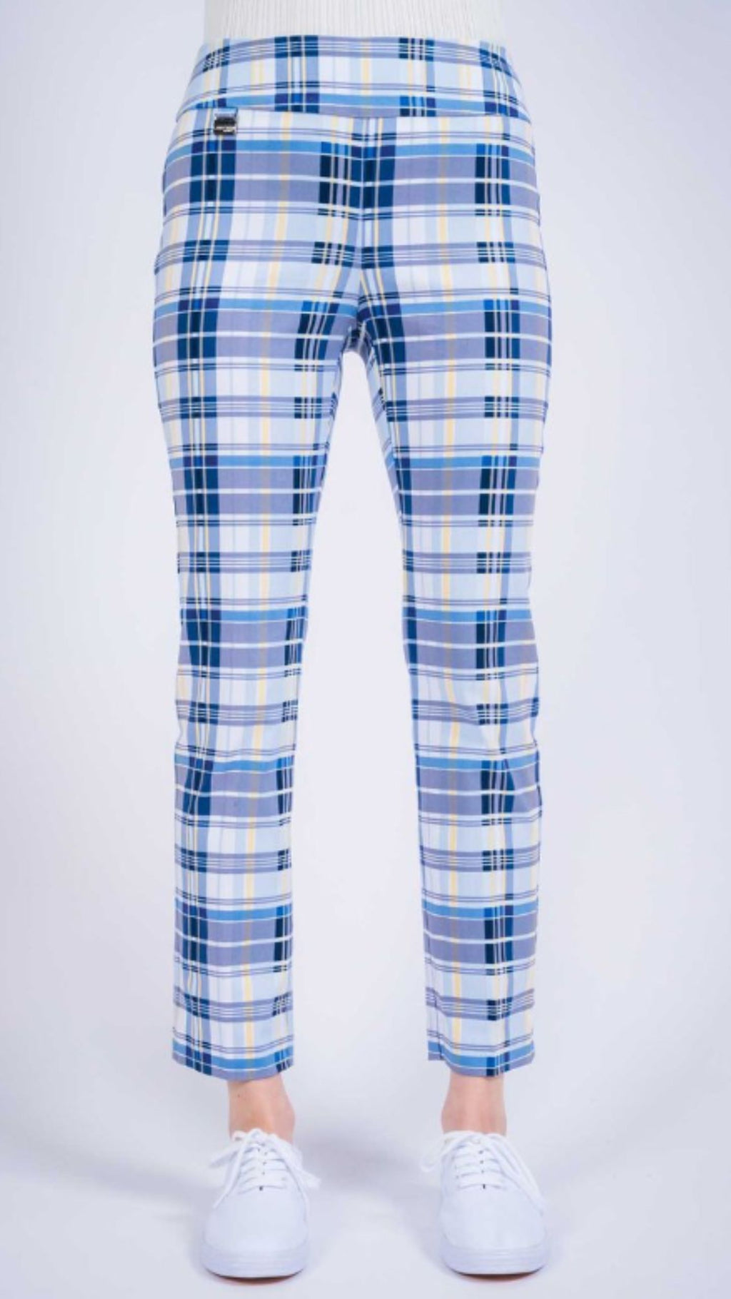 Amara Plaid Slim Ankle Trousers