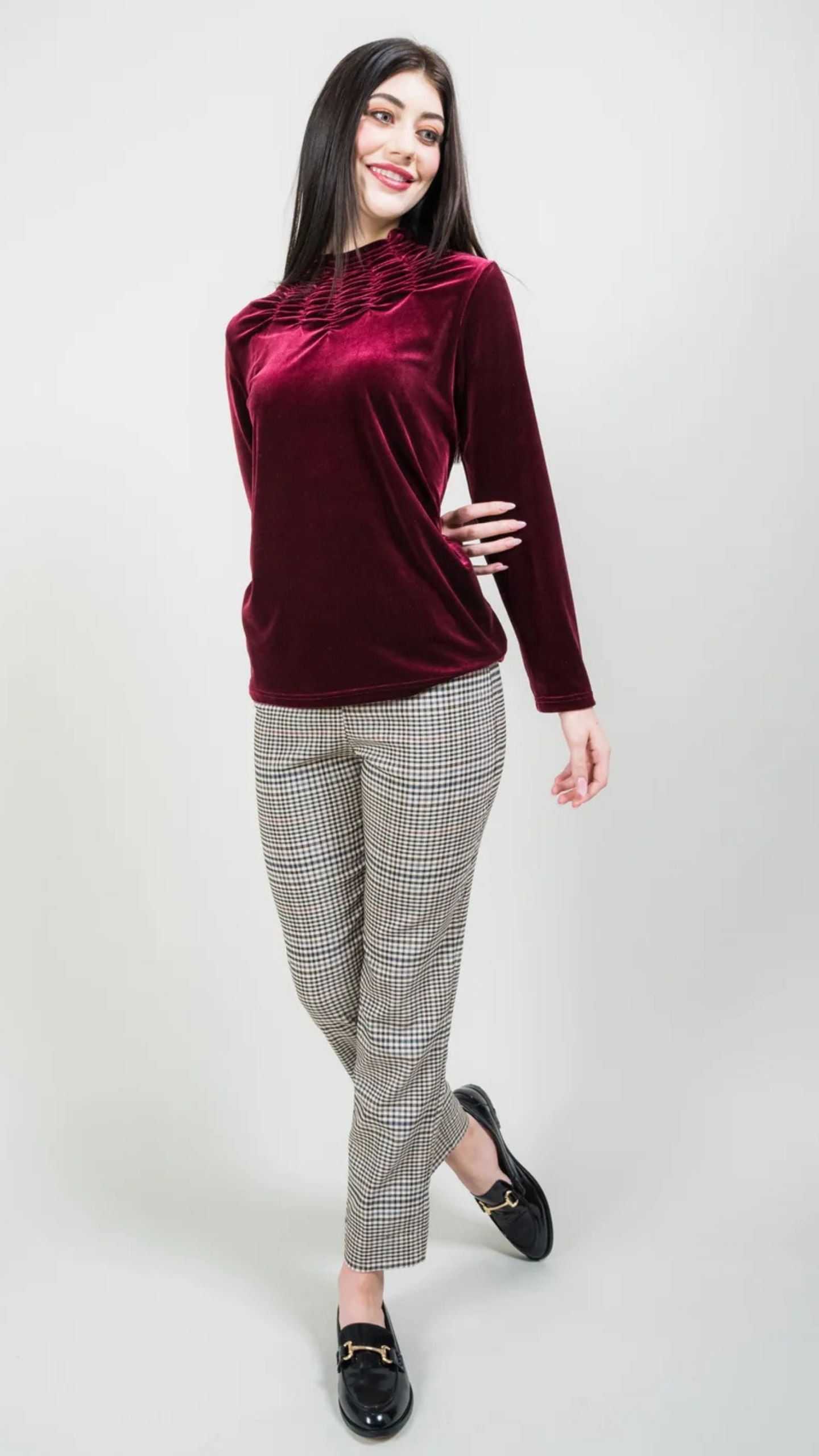 Amara Plaid Slim Ankle Trousers