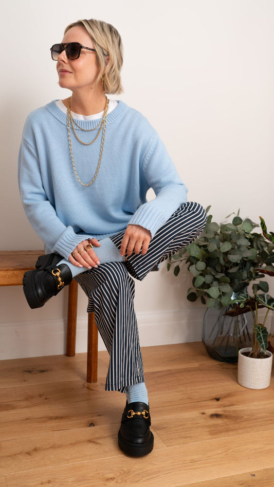 Willow Oversized Pullover - Pale Blue