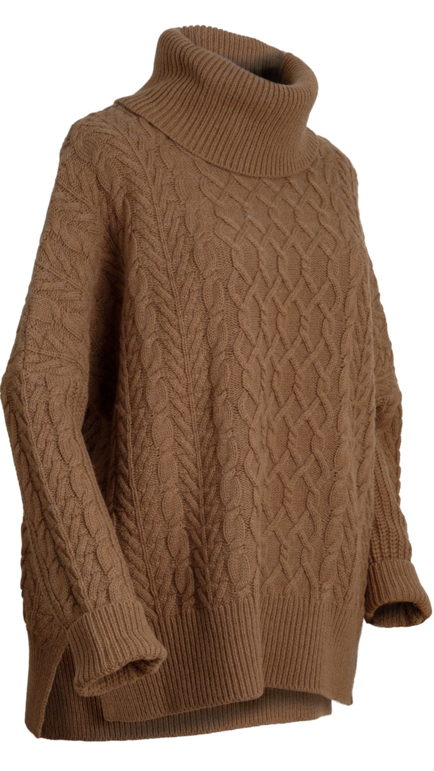 Merino Cable Rollneck - Camel