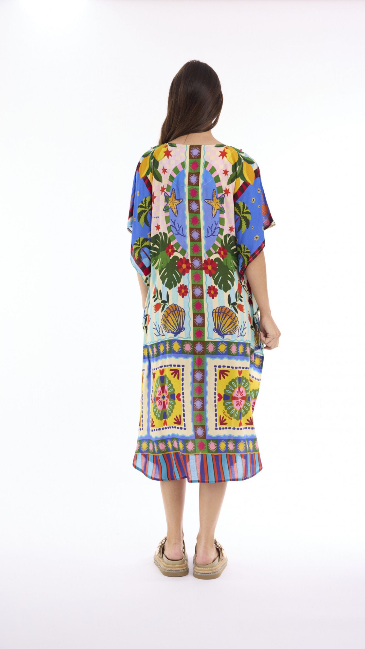 Maya V Neck Kaftan Dress