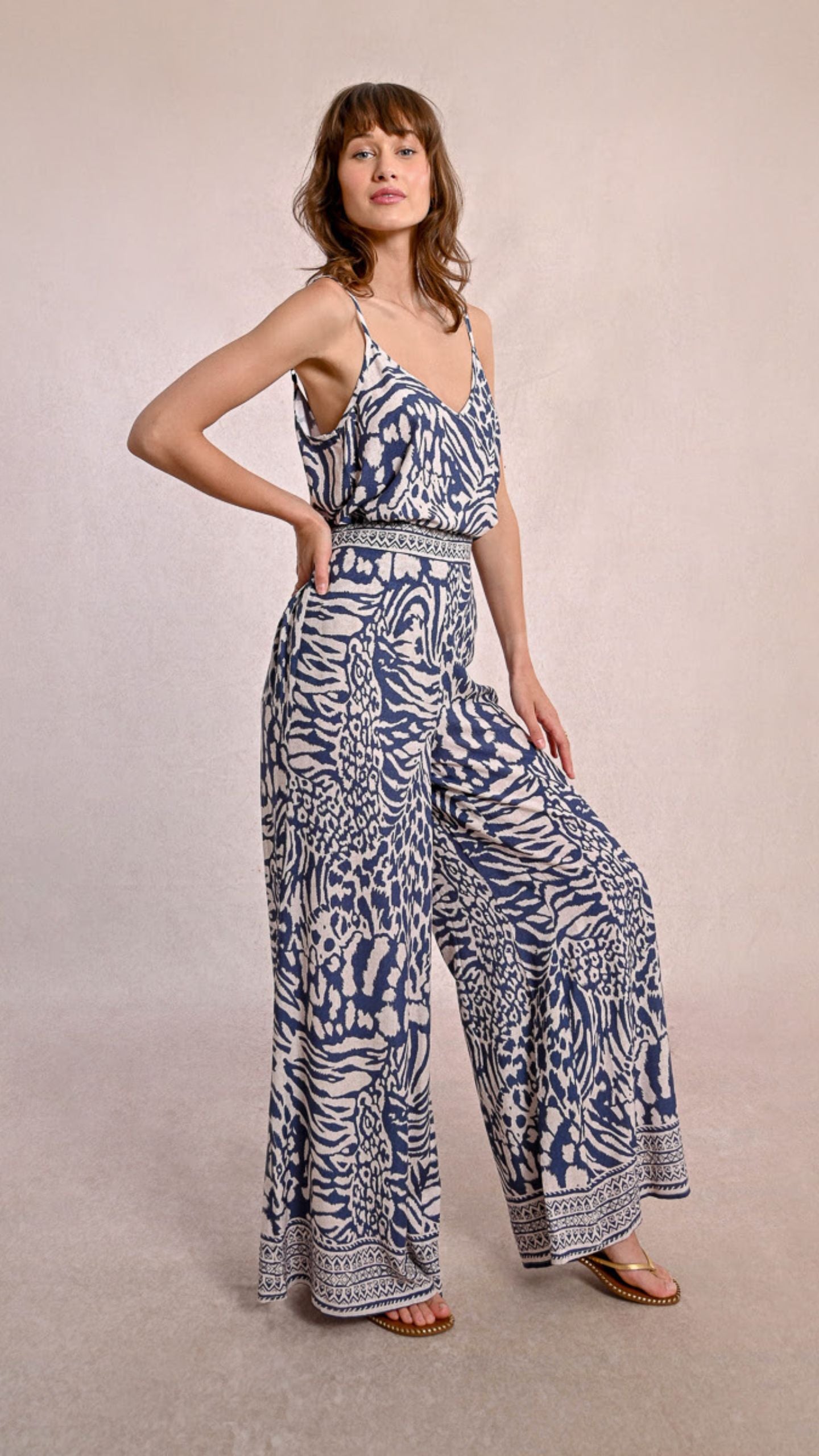 Denim Blue Animal Print Pant