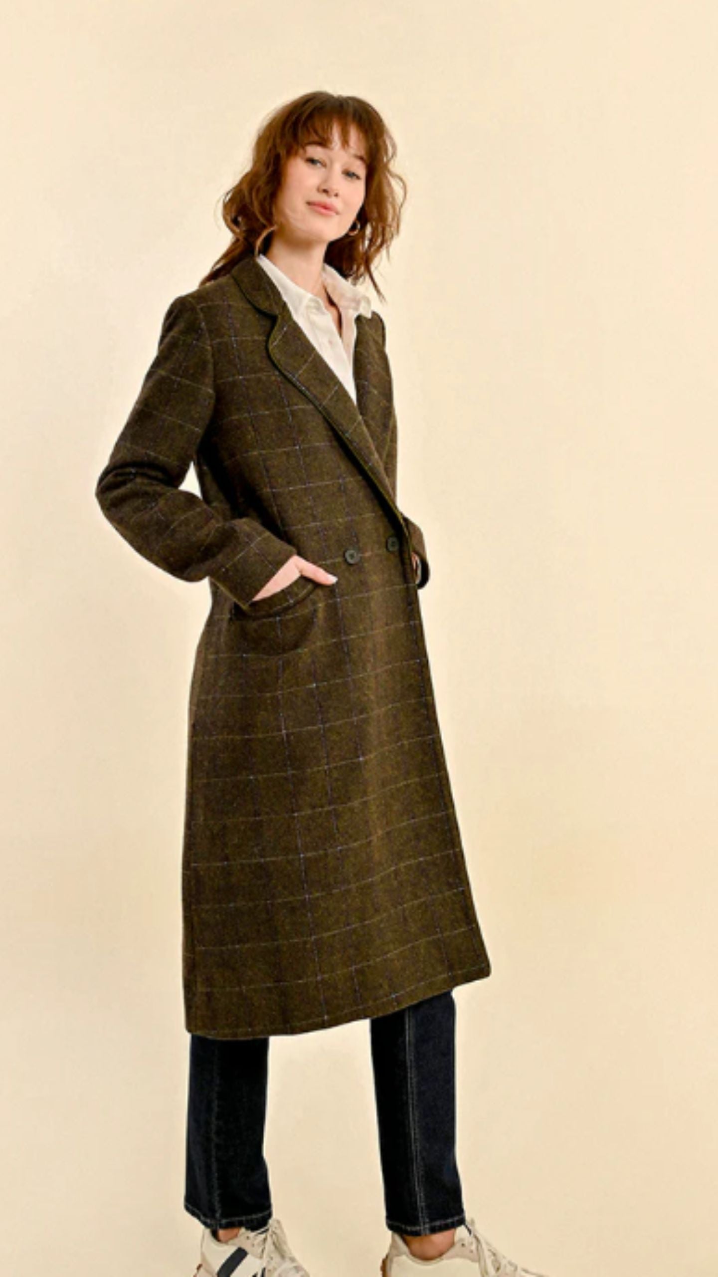 Long Checked Coat