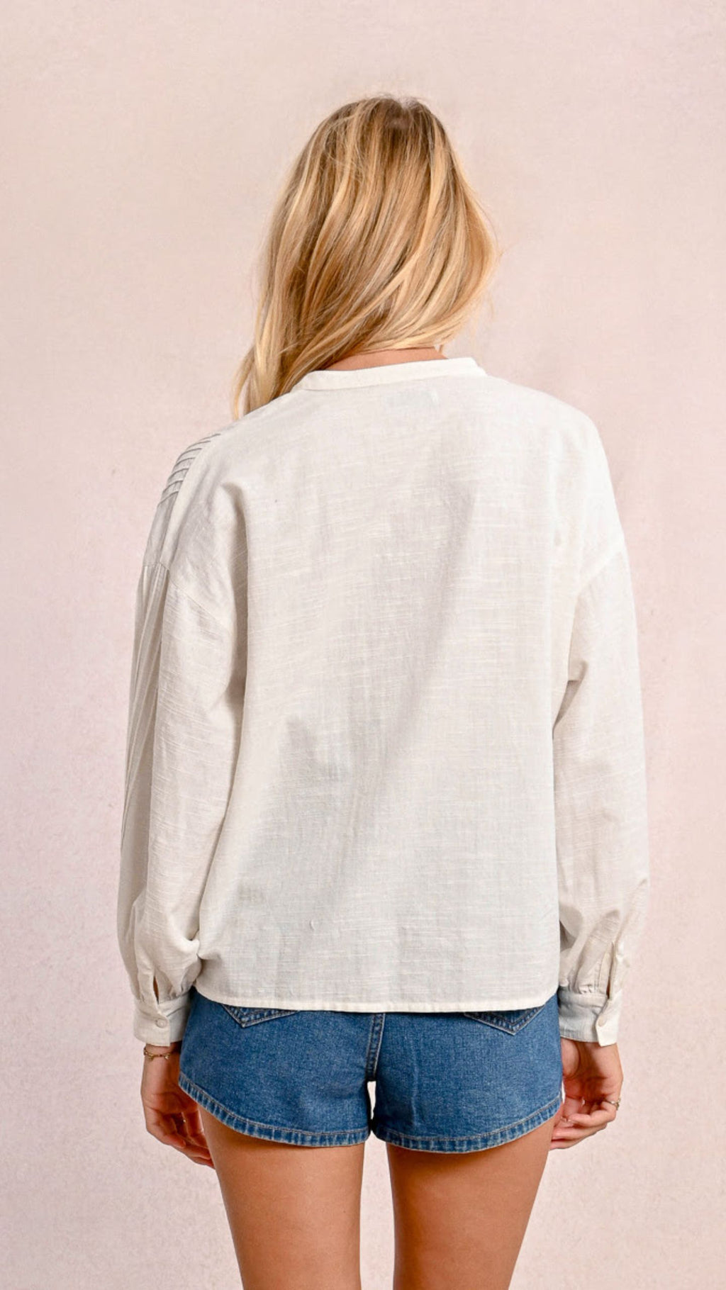Pintuck Lace Insert Shirt