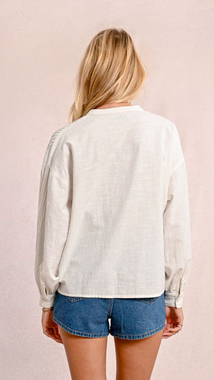 Pintuck Lace Insert Shirt
