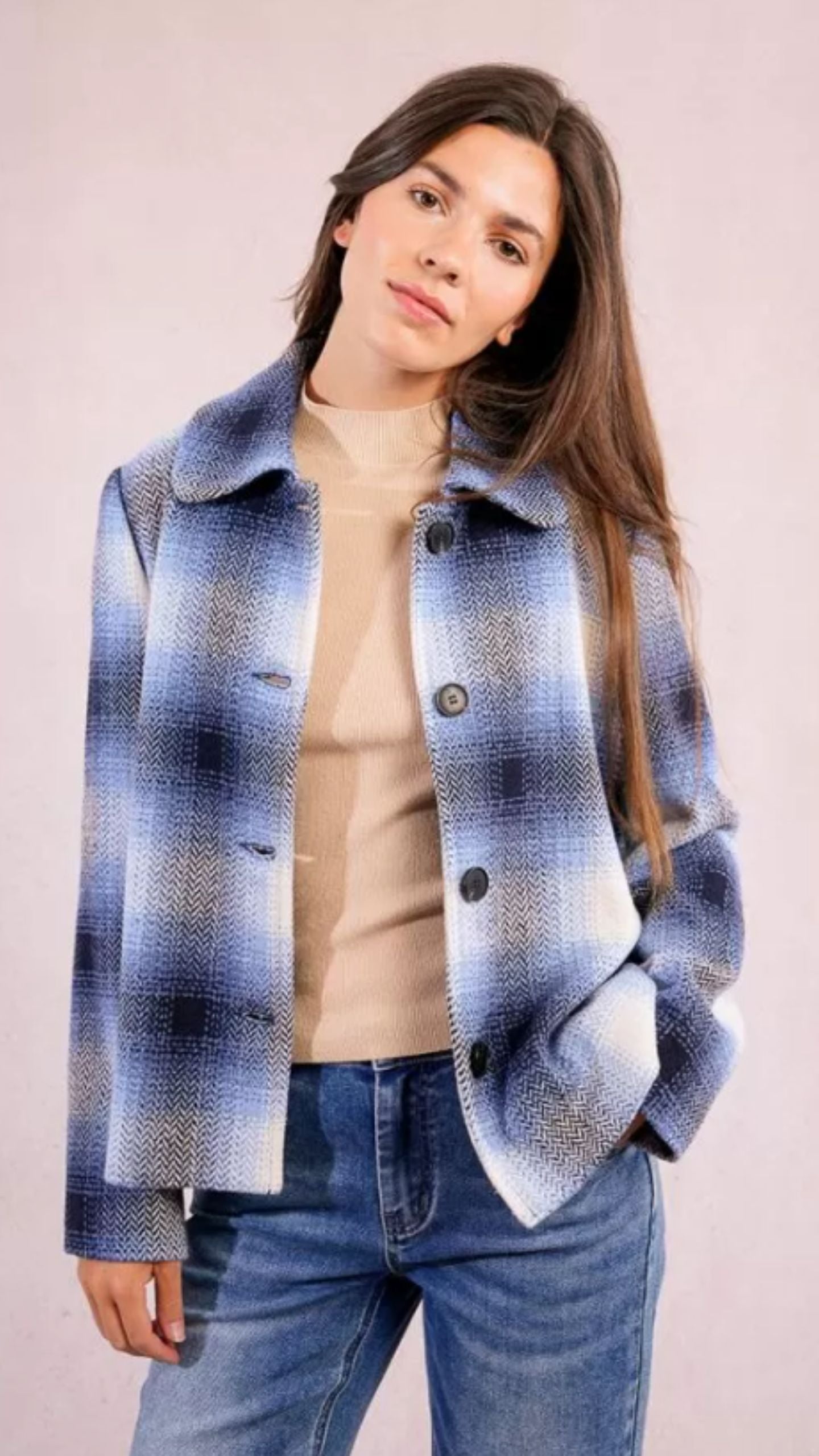 Short Checked Jacket
