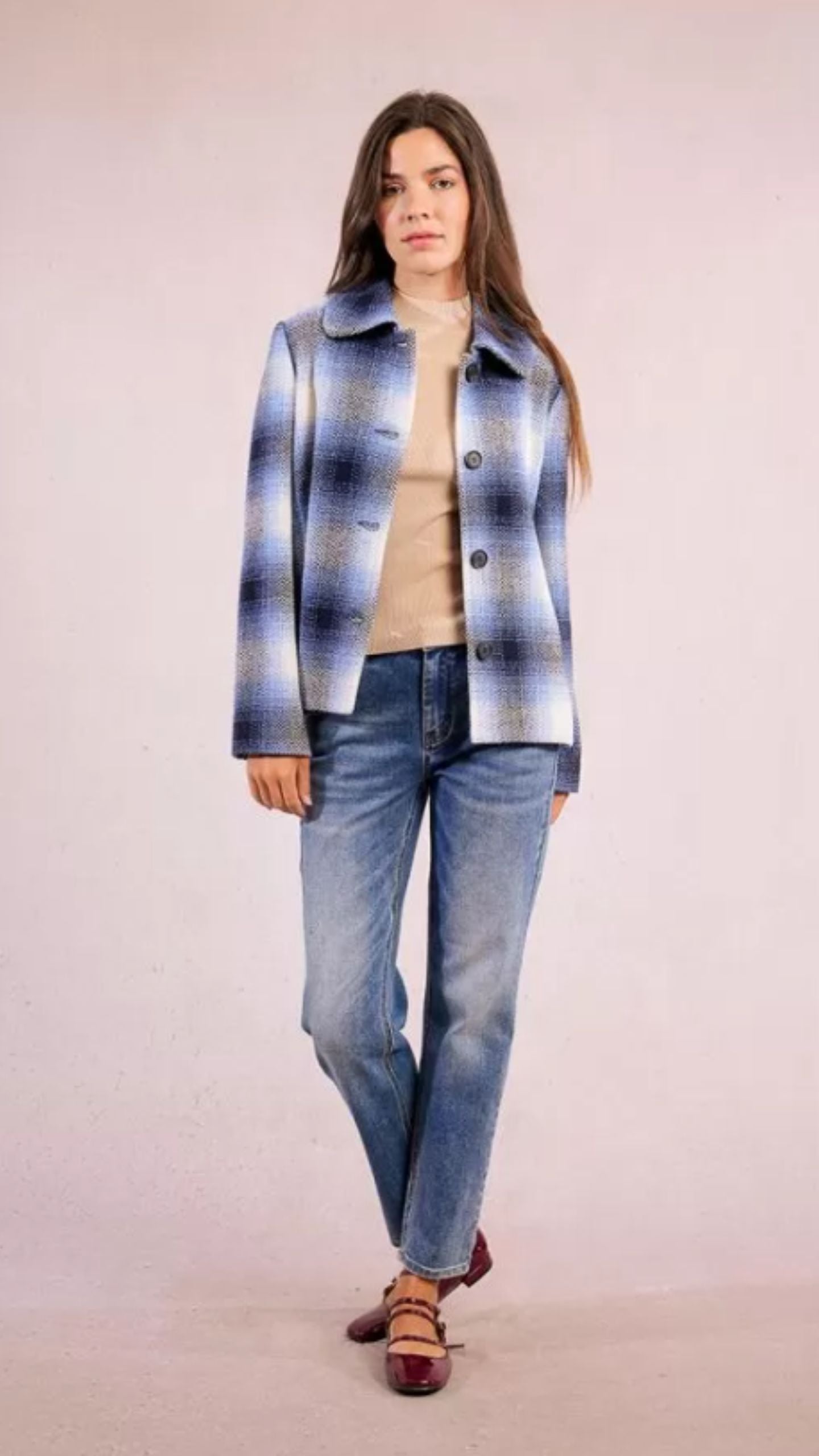 Short Checked Jacket