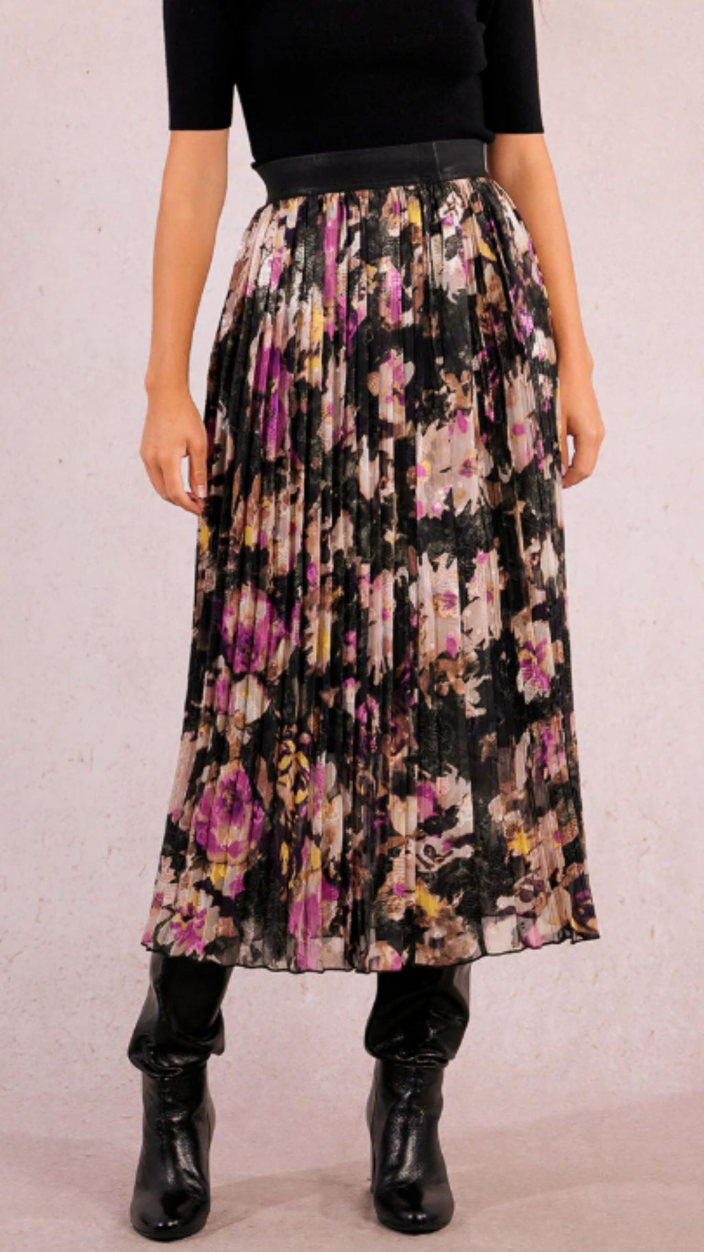 Pleated Woven Skirt