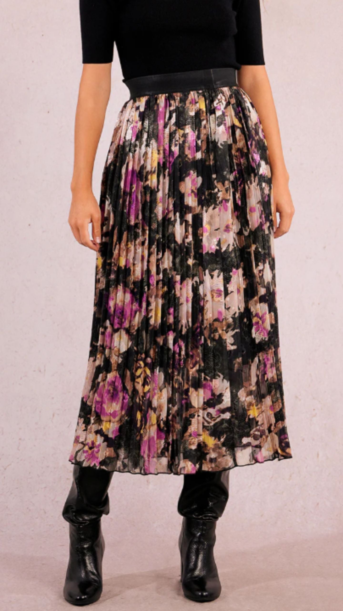 Pleated Woven Skirt