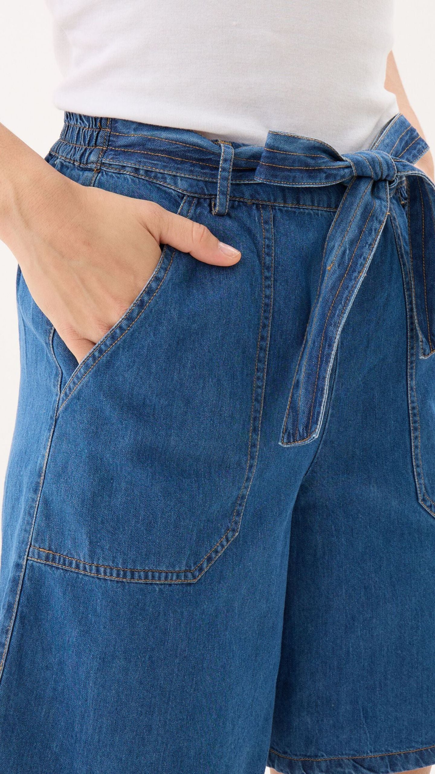 Lightweight denim shorts