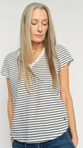 Kala V-SS Stripe Tee