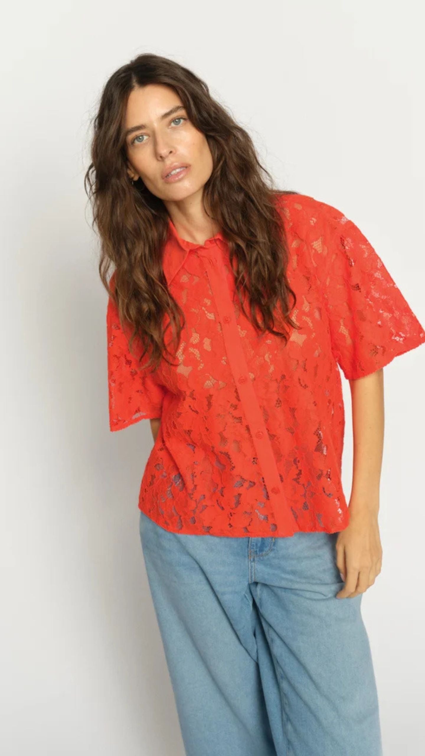Lia River SS Lace Shirt