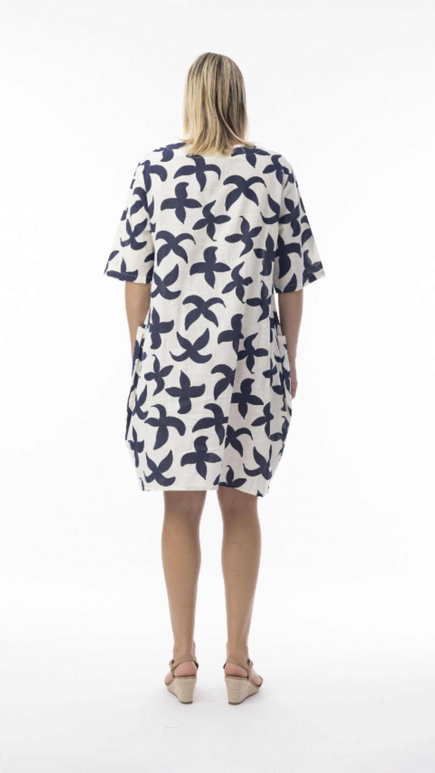 Nazca Dress Boxy Elbow Sleeve