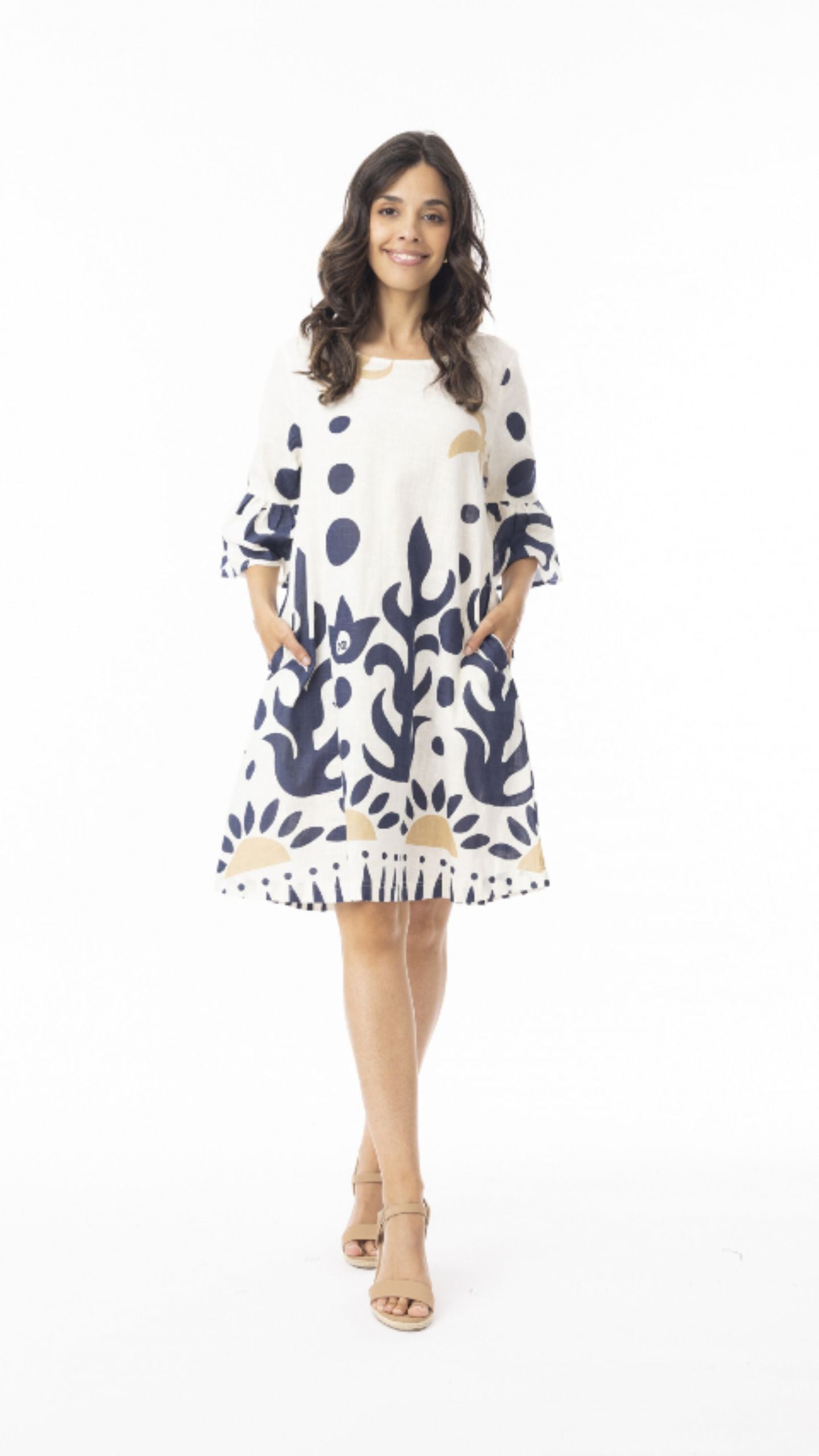 Nazca Dress Contemporary Frill Sleeve