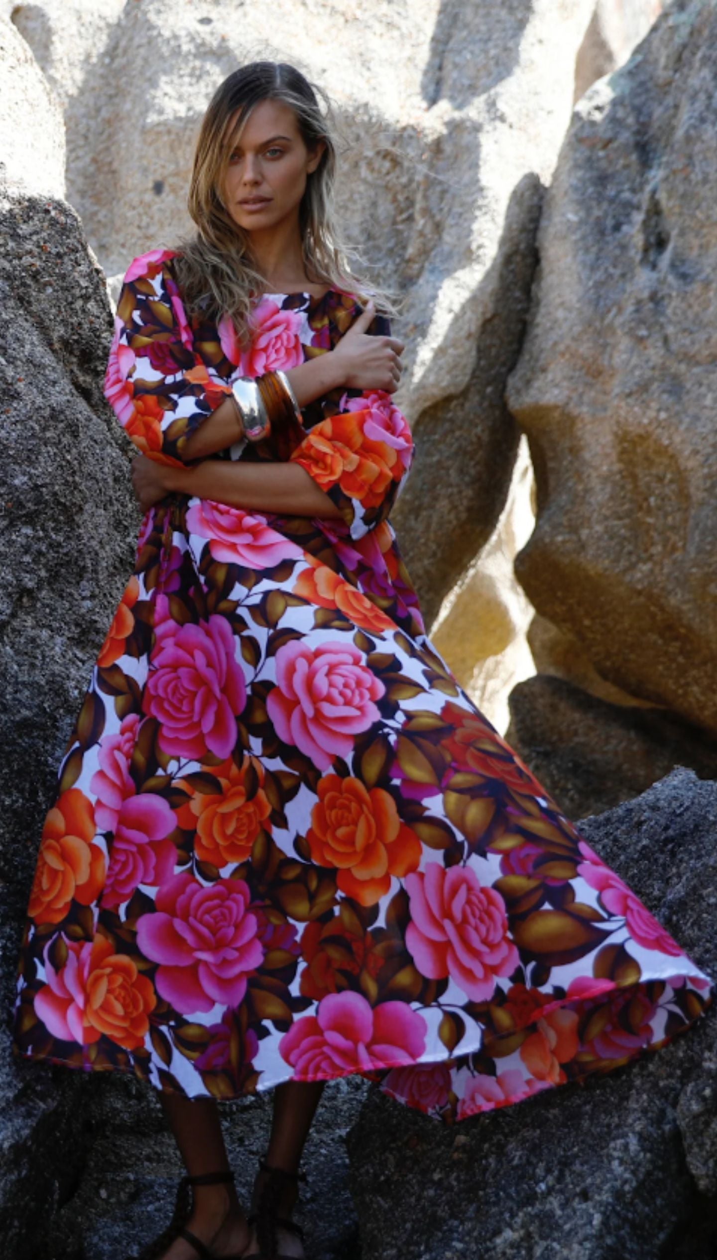 Long Jackie Roses Dress