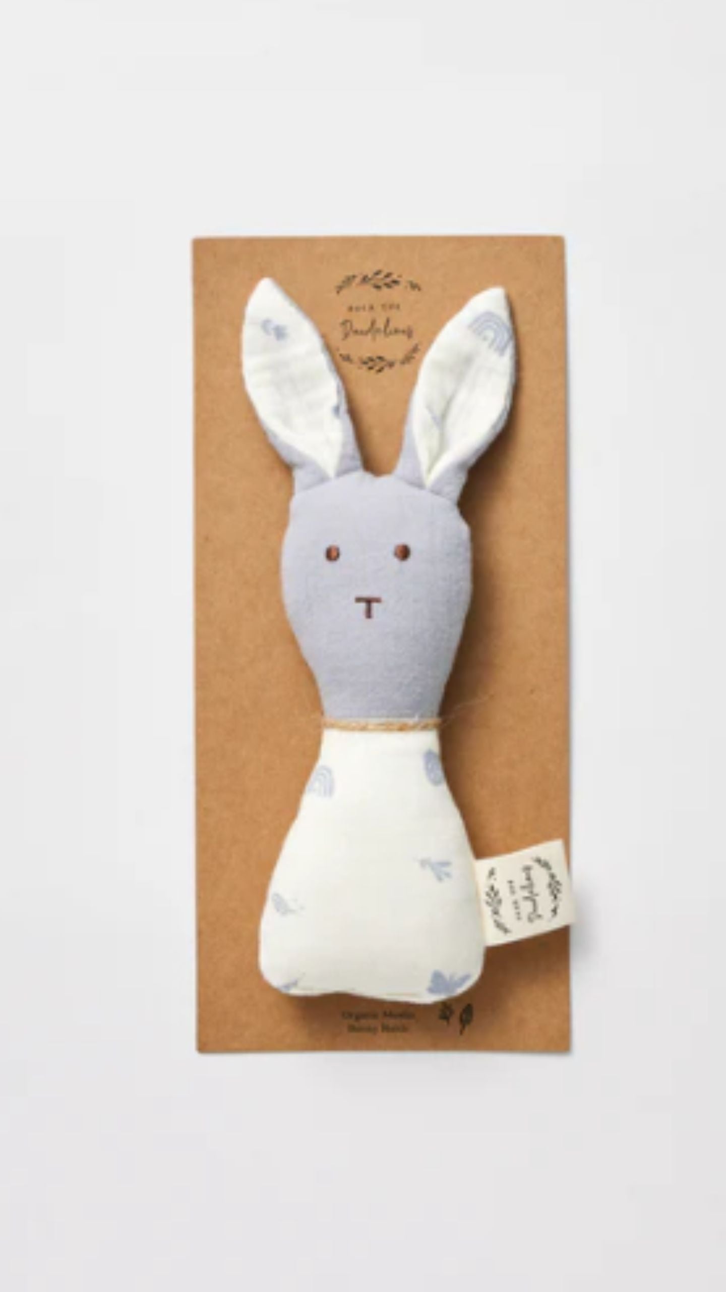 Organic Muslin Bunny Rattle