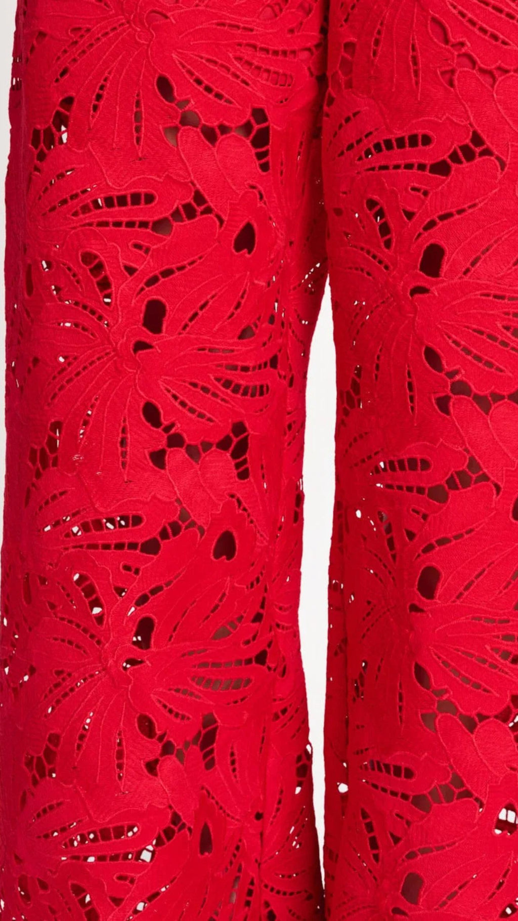 Lace Bloom Red Pants