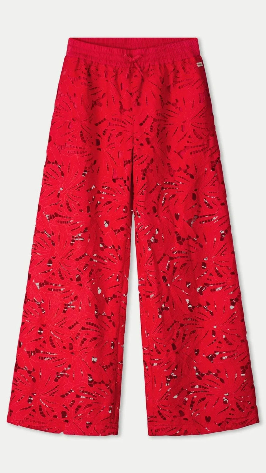 Lace Bloom Red Pants