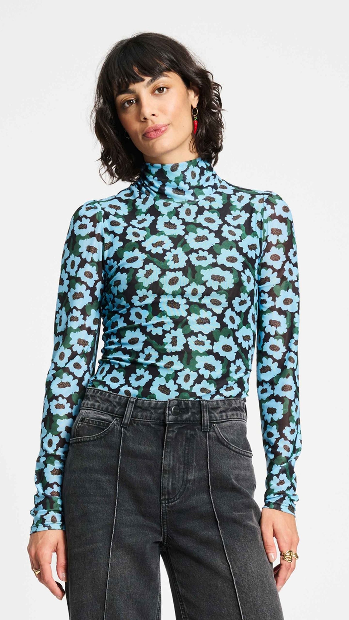 Mesh Turtleneck
