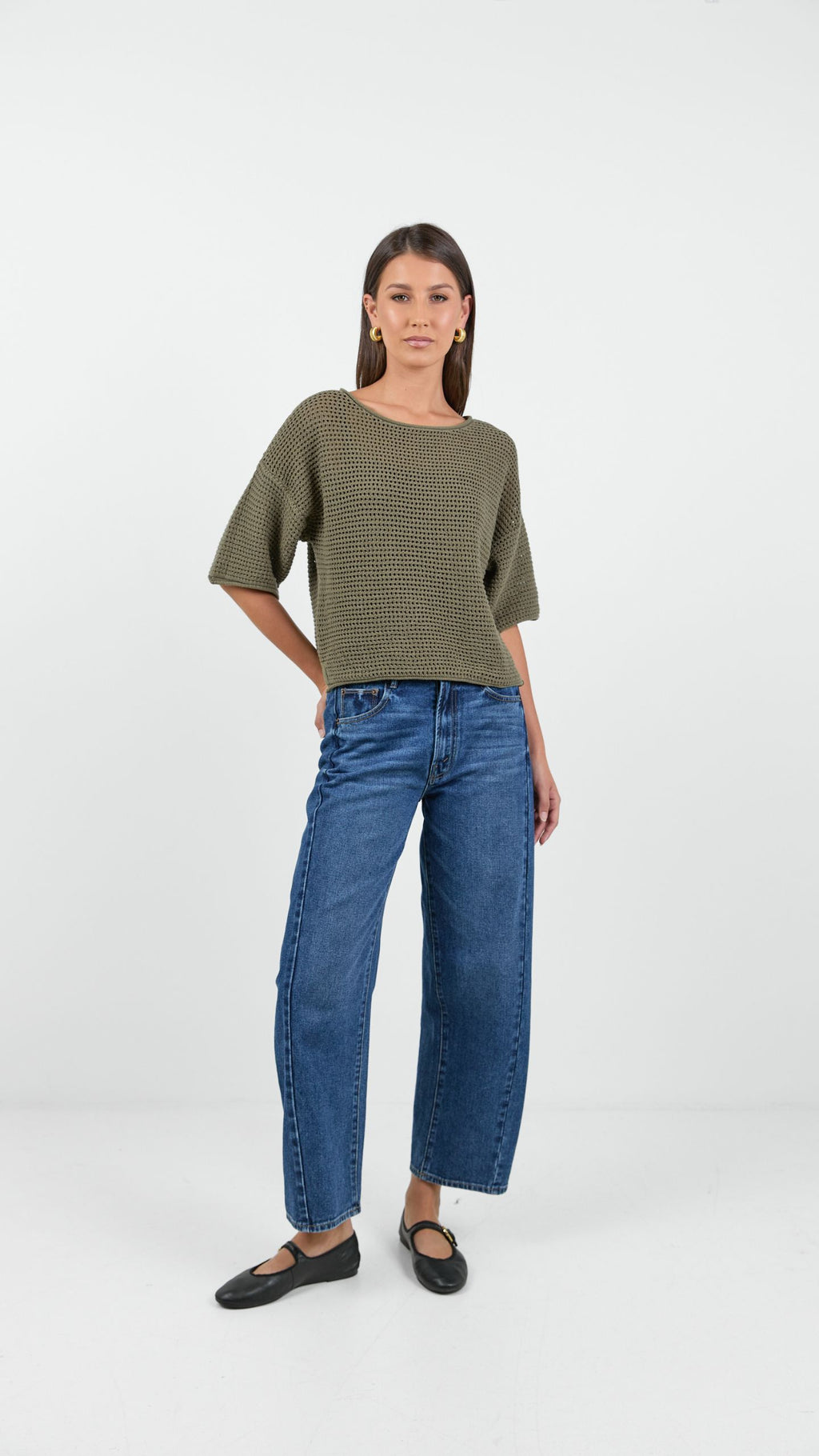 Sunrise S/S Crochet Knit Top