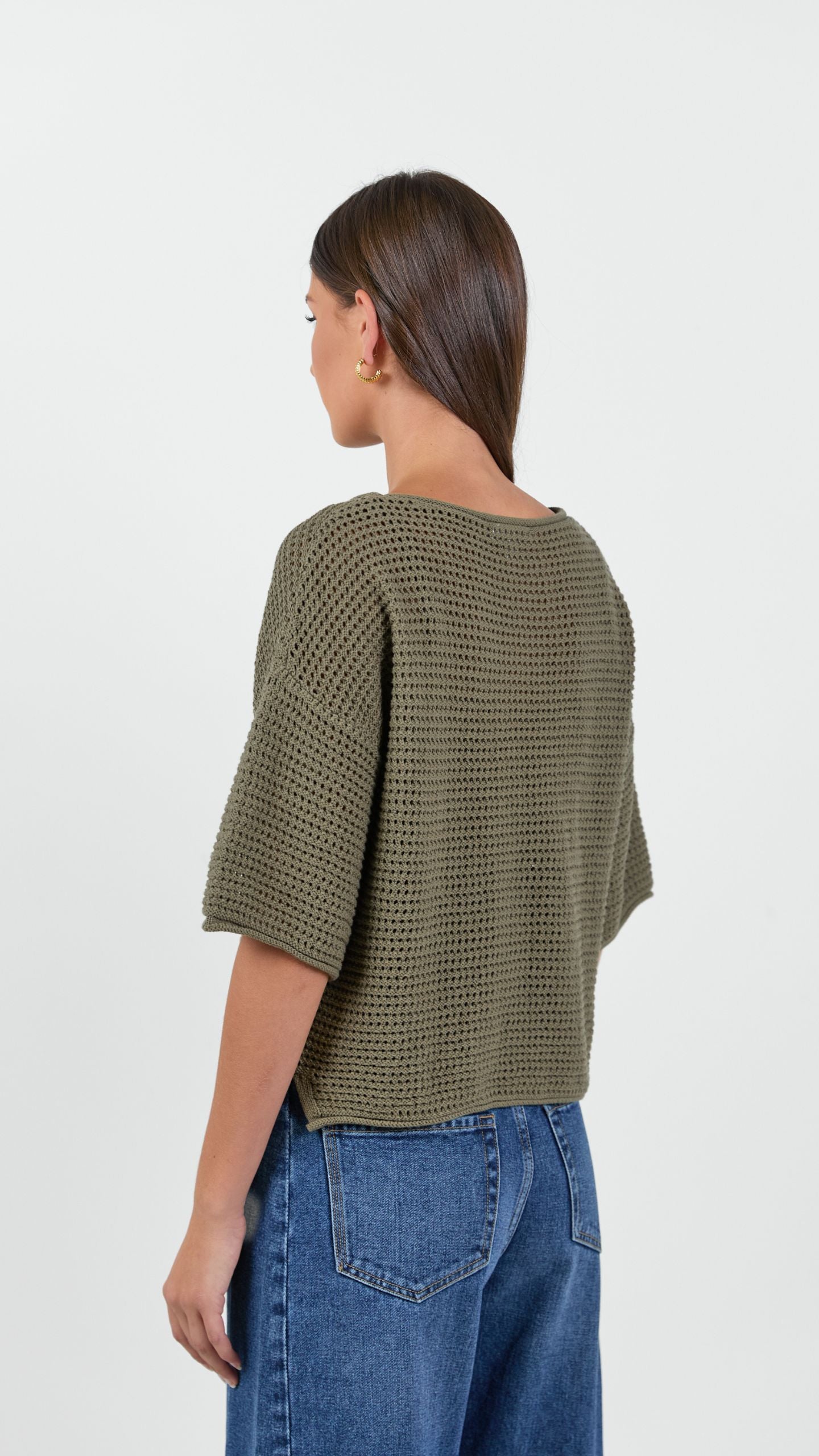 Sunrise S/S Crochet Knit Top
