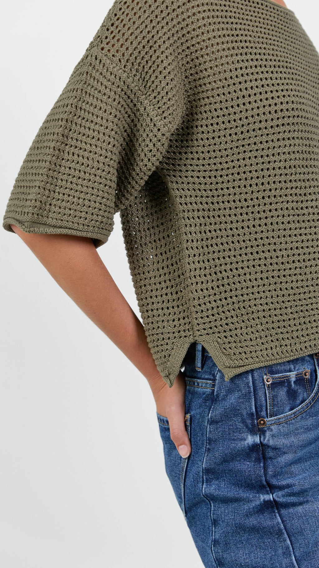 Sunrise S/S Crochet Knit Top