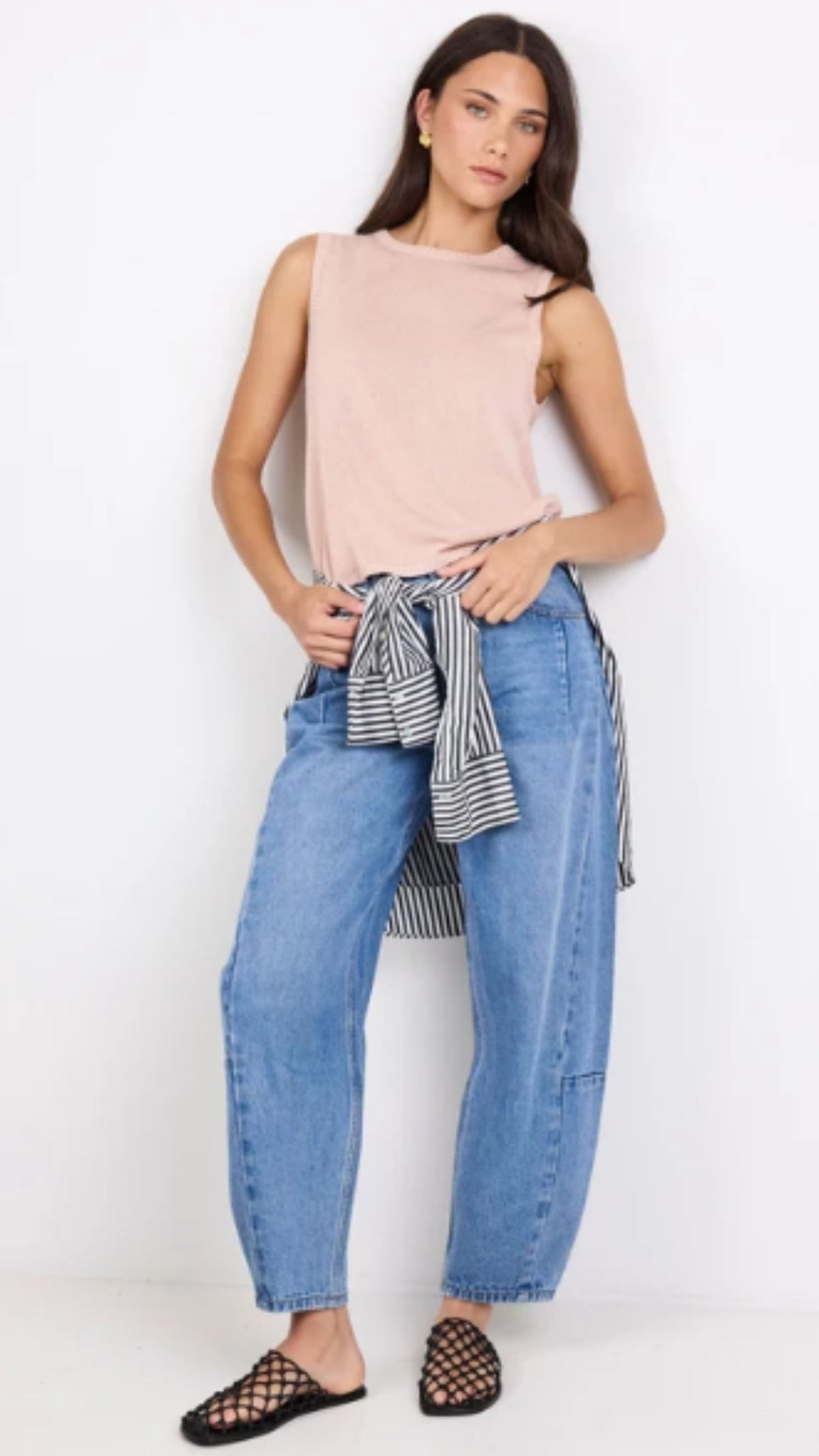 Salute Blush Relaxed Sleeveless Knit Top