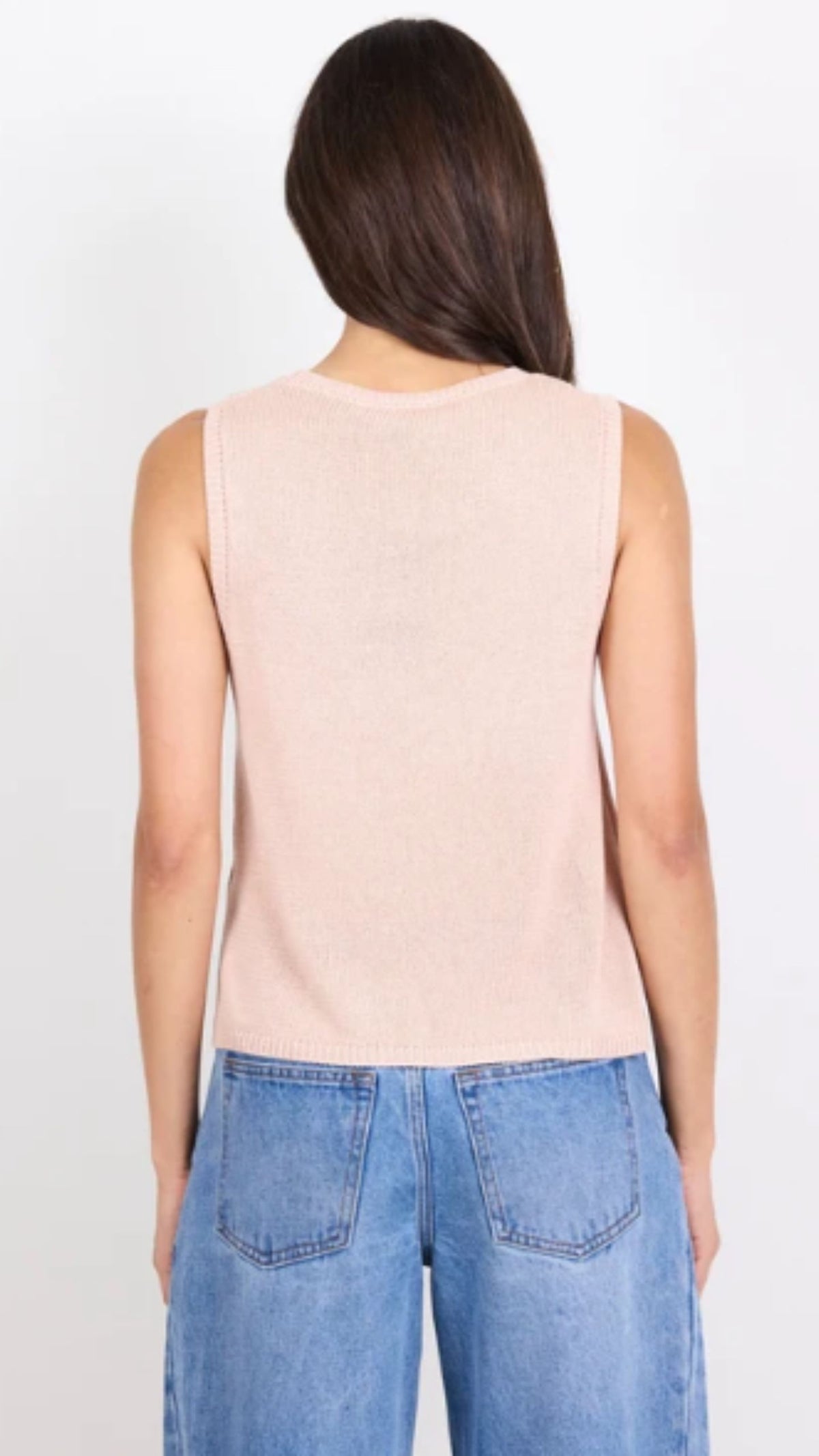 Salute Blush Relaxed Sleeveless Knit Top